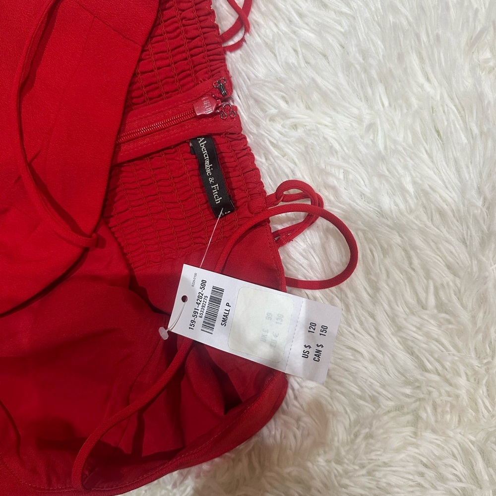 Abercrombie Red Spaghetti-Strap Midi Dress New with Tags - Picture 3 of 3